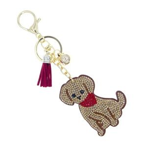 Rhinestone Labrador Keychain Bag Charm
